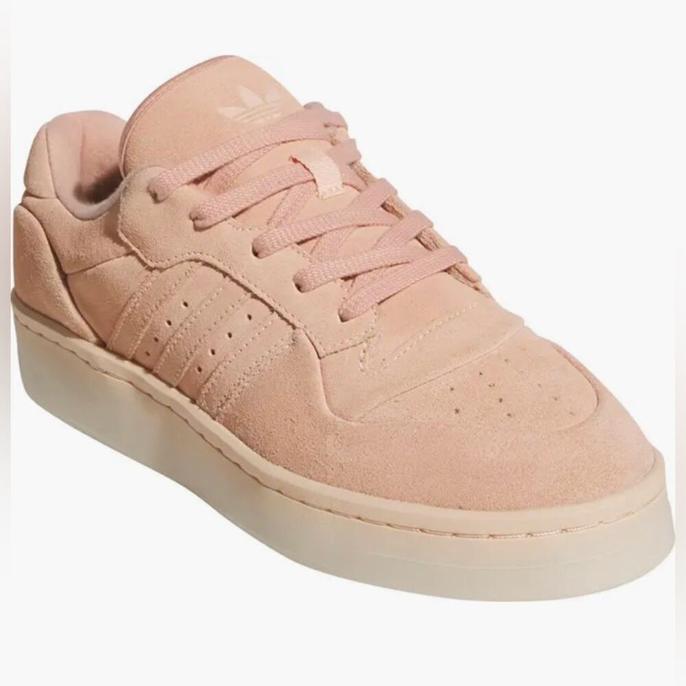NEW ADIDAS Rivalry Lux Low Athletic Shoes Sneakers Pink suede Genuine Suede Sz 8 - Picture 2 of 12